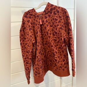 Cat & Jack Rust Leopard Fleece zip up Hoodie